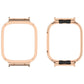 Rose gold metal watch protective case frame with black bezel inserts