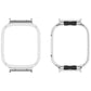 Silver metal watch protective case frame with black bezel inserts