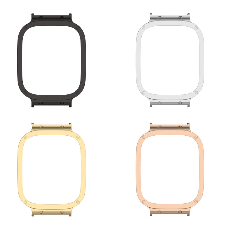 Multi-color metal watch protective case frames: black, white, gold, rose gold