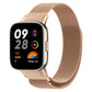 Rose gold milanese metal watch band on smartwatch, mesh links and clasp