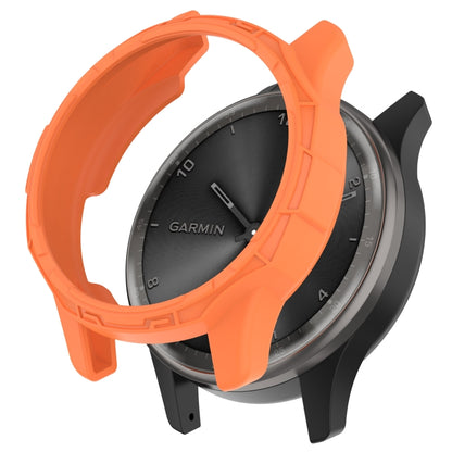 Orange armor watch protective case with open frame over smartwatch face