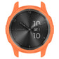 Orange armor watch protective case covering smartwatch round face and bezel