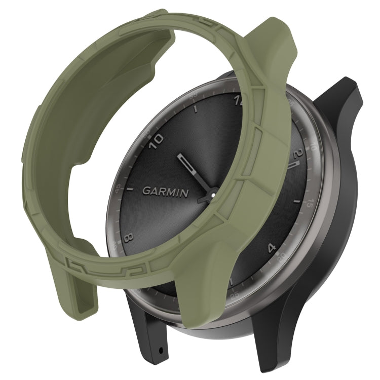 Jungle green armor watch protective case over round smartwatch face