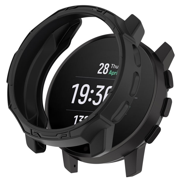Black protective watch case with raised bezel for Garmin smartwatch