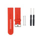 Red orange silicone replacement watch strap with metal buckle and adjustment holes