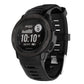 Black silicone replacement watch strap with metal buckle and textured strap links