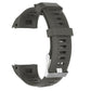 Grey silicone replacement watch strap with metal buckle and adjustment holes