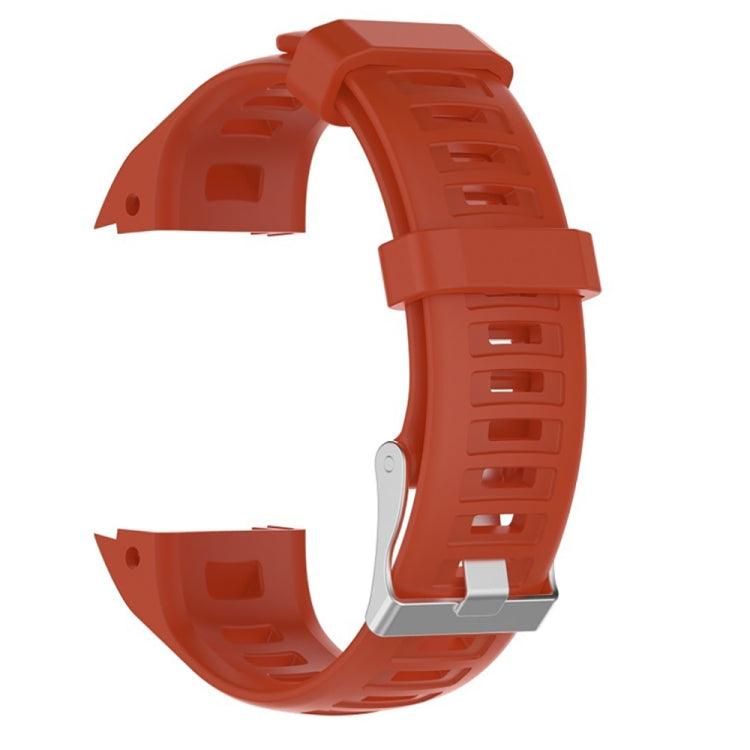 Red silicone replacement wrist strap with buckle for a smartwatch