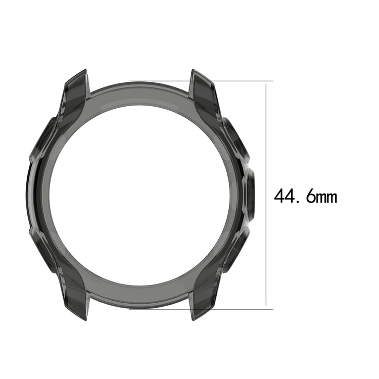 Transparent grey silicone protective watch case with 44.6mm outer diameter.