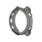Transparent black silicone protective watch case, dark ring with snap-fit cutouts.