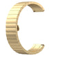 Gold metal link watch strap with buckle clasp for a smartwatch.