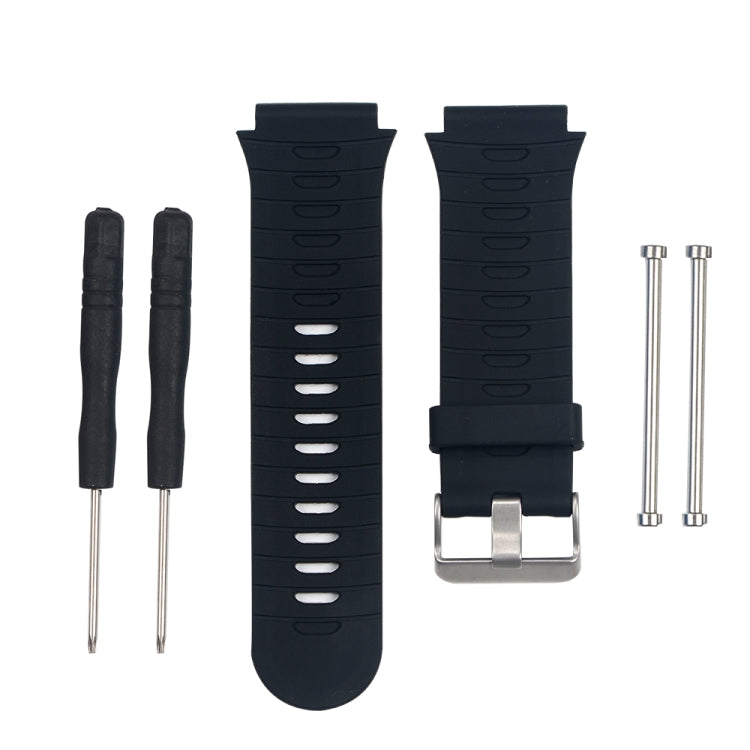 Replacement watchband for Garmin Forerunner 920XT, black perforated silicone strap with buckle