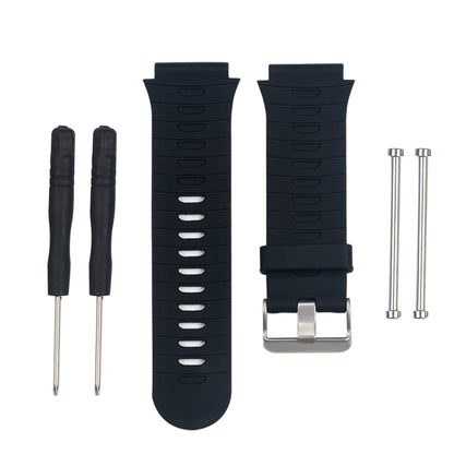 Replacement watchband for Garmin Forerunner 920XT, black perforated silicone strap with buckle
