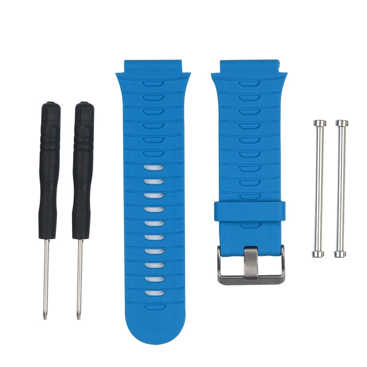 Replacement watchband for Garmin Forerunner 920XT, blue silicone strap with metal buckle clasp
