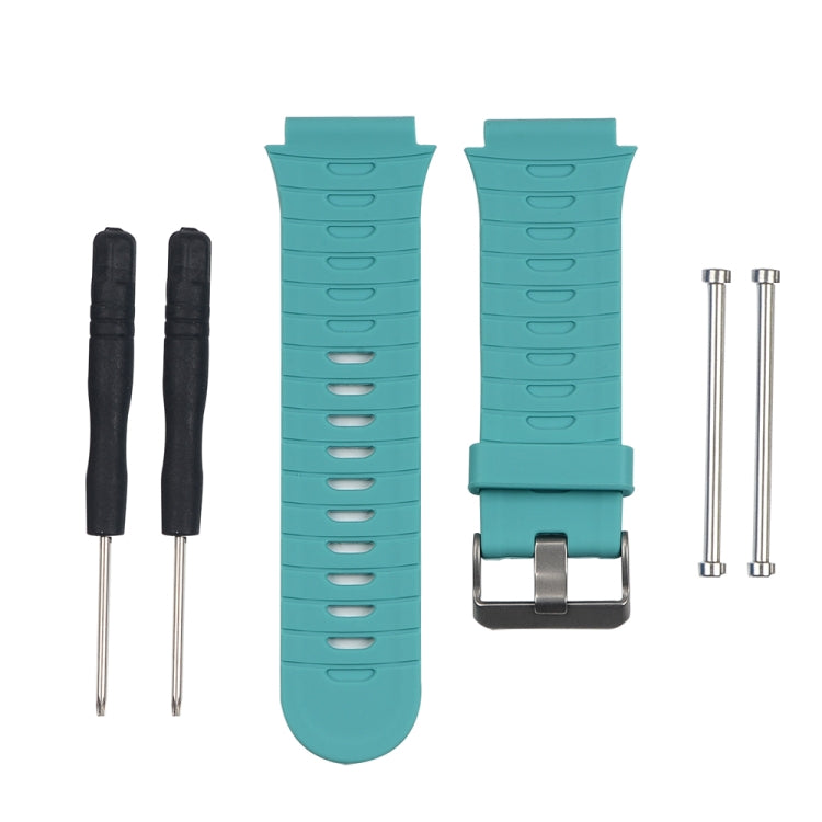 Replacement watchband for Garmin Forerunner 920XT, teal silicone strap with metal buckle clasp