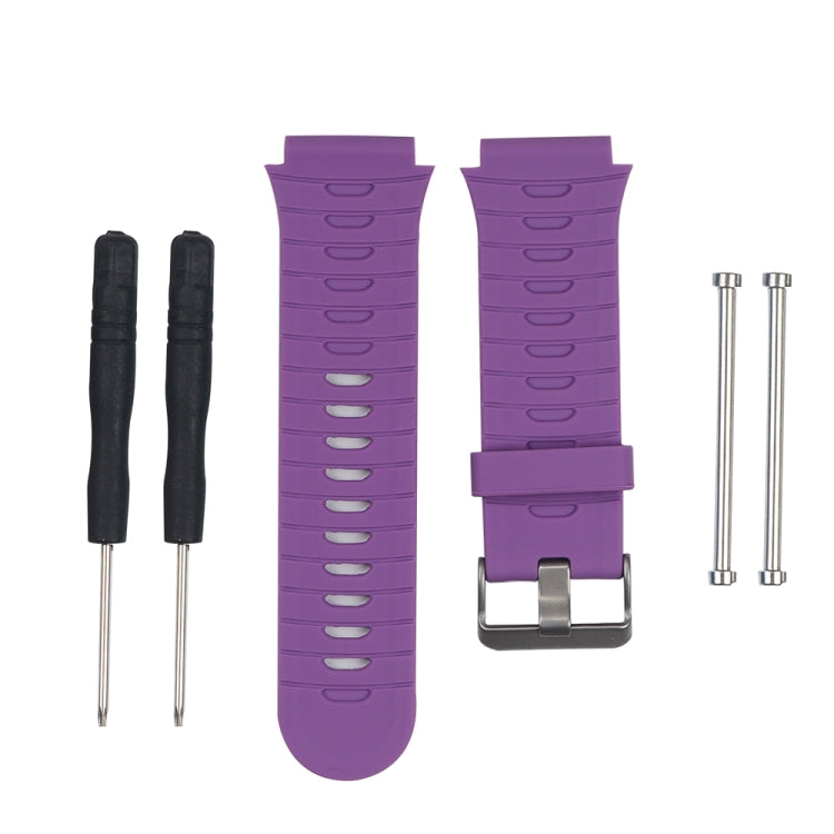 Purple silicone watchband strap for Garmin Forerunner 920XT with clasp and metal pins