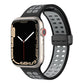 Black silicone smartwatch band with magnetic fold clasp and square hole pattern