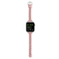 Apple Watch braided nylon elastic band, blush pink braided strap with metal clasp