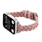 Apple Watch braided nylon elastic band, blush pink woven strap with metal clasp