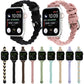 Apple Watch braided nylon elastic band set, black and pink braided bands