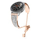 Rose gold rhinestone 20mm watch band with metal chain and clover charm