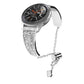 Silver rhinestone 20mm watch band with metal chain and clover charm