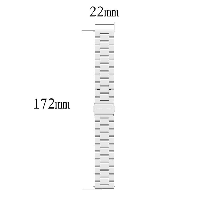 22mm watch band size diagram with bracelet width shown in millimeters