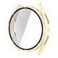Gold diamond watch case with single-row rhinestones and tempered glass for Galaxy Watch5 44mm