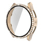 Rose gold diamond watch case with single-row rhinestones and tempered glass for Galaxy Watch5 44mm