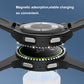 Black diamond watch case with tempered glass, charging contacts and LED ring
