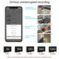 Smartphone screen showing WiFi camera playback options and memory card durations.