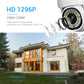 ESCAM white dome WiFi security camera with lens and LED ring above a home