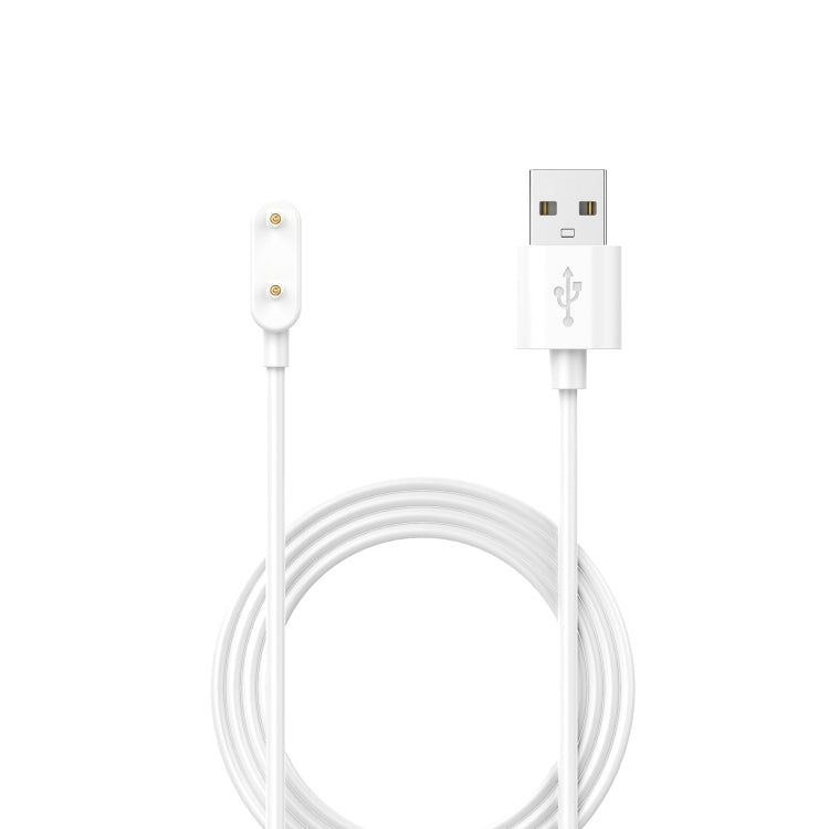 Coiled white USB charging cable for Huawei Band 8 smart watch, USB-A to connector