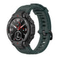 Silicone watch strap with perforated links and buckle, olive green for Amazfit T-Rex A1918