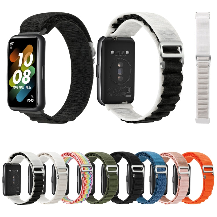 Loop nylon watch bands in multiple colors set, with metal buckle and smartwatch