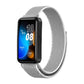 Woven nylon loop watch band for Huawei Band 8, grey-white woven strap