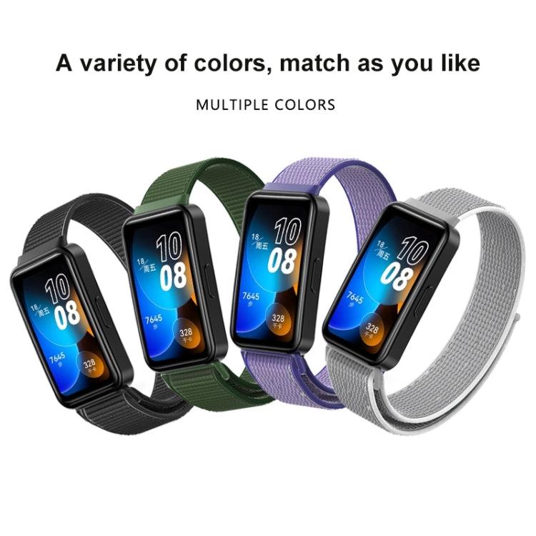 Woven nylon loop watch band variety pack with black, green, purple, and gray straps