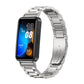 Silver metal replacement watch band with three-strand links for Huawei Band 8