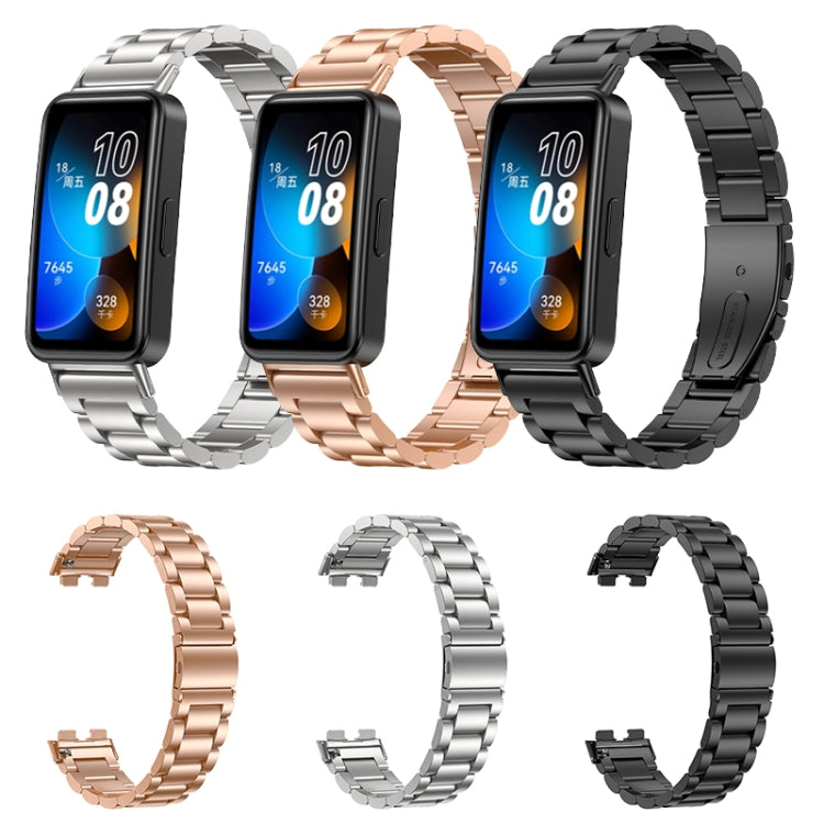 Multi-color metal replacement watch band set with three-strand links for Huawei Band 8