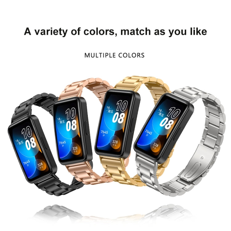 Set of metal replacement watch bands in multiple colors with three-strand links