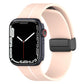 Two-color folding buckle silicone watch band, pink and white with black buckle