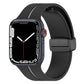 Two-color folding buckle silicone watch band, dark gray and black with subtle red