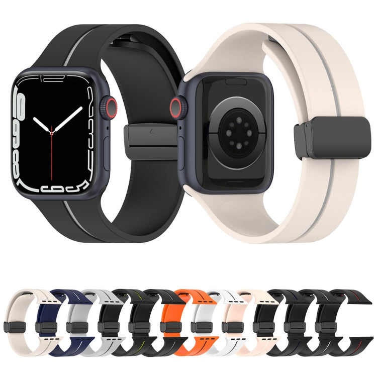 Assorted set of two-color silicone watch bands with folding buckles.