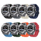 Multi-color silicone watch band set with matching buckles and adjustable holes