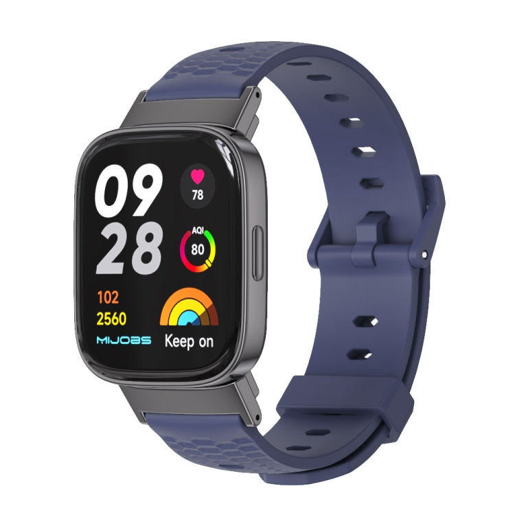 Midnight blue TPU honeycomb watch strap with perforated holes, for Redmi Watch 3
