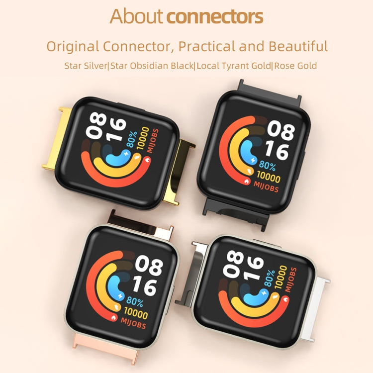 TPU watch strap connectors with metal pins, shown with smart watch cases