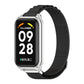 Metal-shell nylon watch band with black strap and silver smartwatch frame