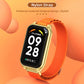 Metal-shell nylon watch band with orange strap and gold smartwatch frame