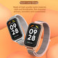 Metal-shell nylon loop watch band with gray strap and silver smartwatch frame