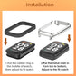 Watch band installation guide showing rubber ring and metal shell placement